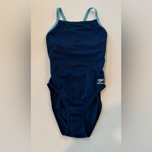 Women's Solid Endurance+ Flyback Training One Piece Swimsuit Navy/Blue Size 6/32